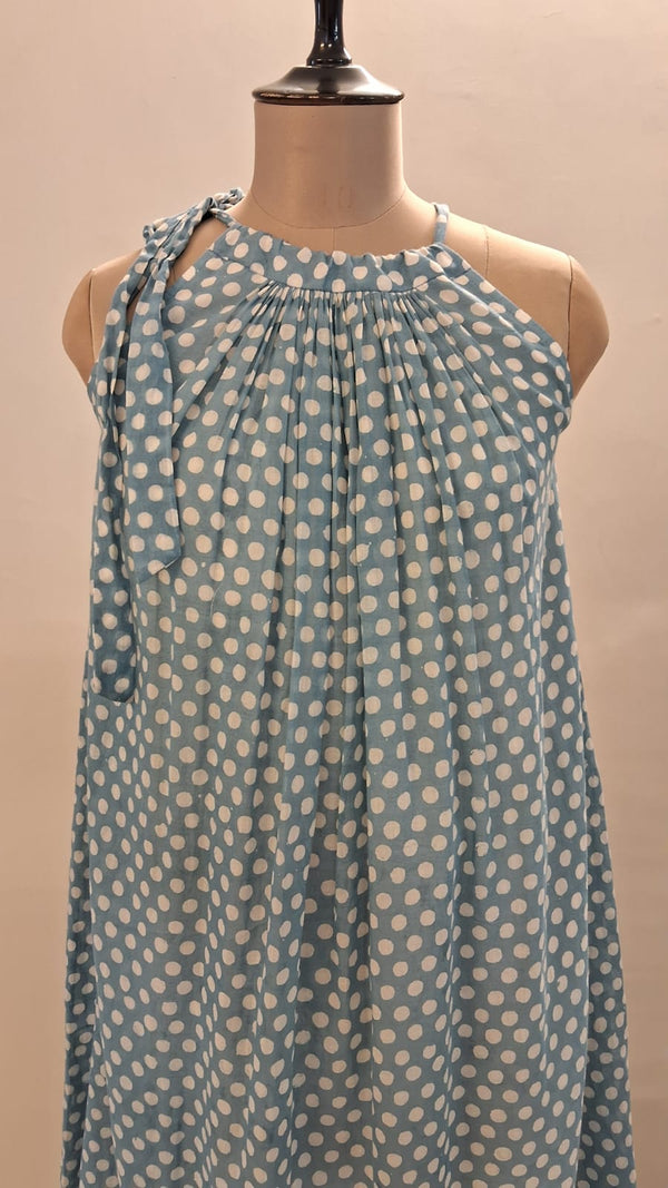 BLUE POLKA DOT DRESS